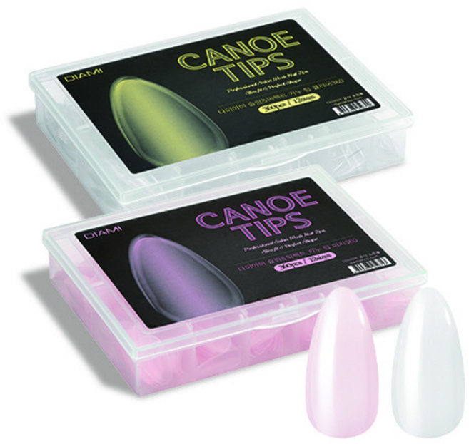 다이아미 연장 아트 카누팁 360pcs 셀프연장 네일아트 젤네일 연장팁 아트팁 네일샵, 클리어, 1개