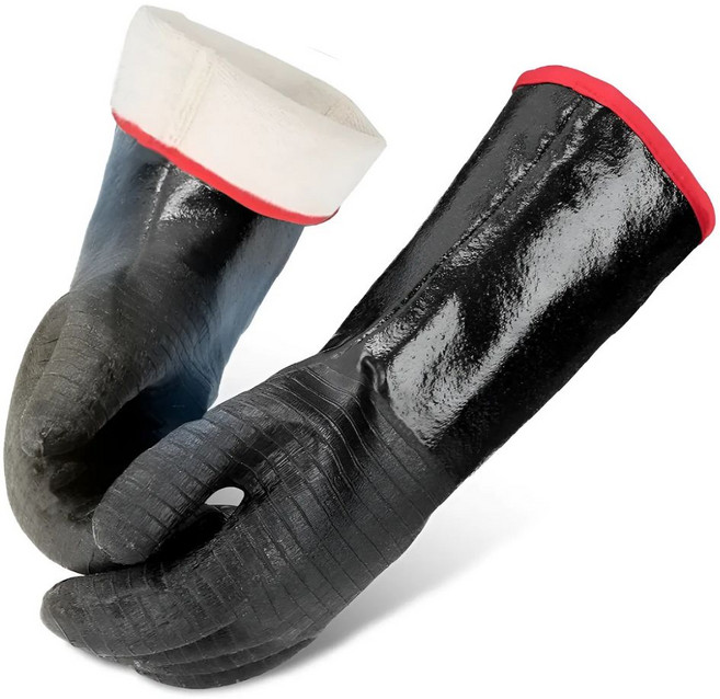 크라우드 조리용 주방용 공업용 방열 방염 내화학 기름 화상방지 네오프렌 장갑, 43cm, 1개