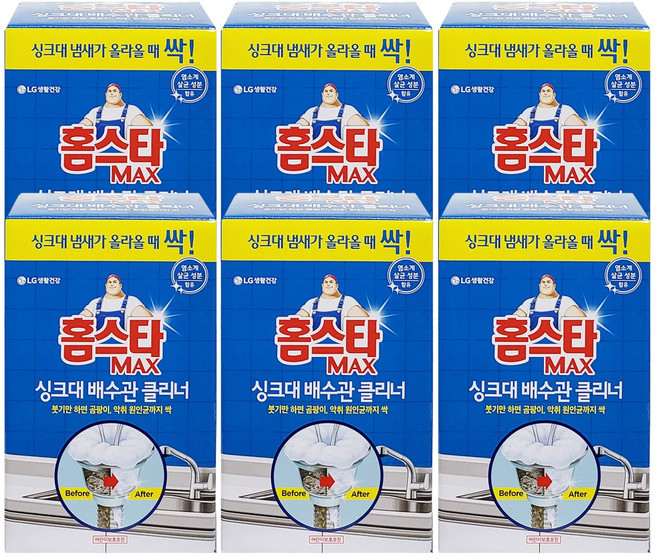 홈스타 MAX 배수관 클리너, 680ml, 6개