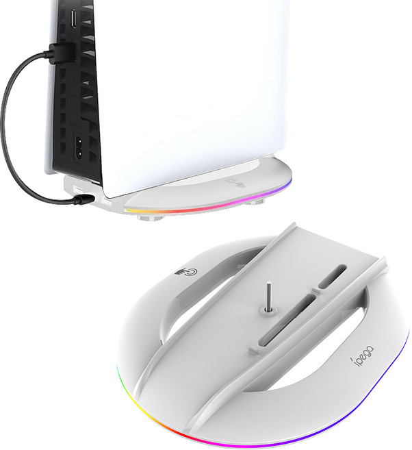 스냅케이스 플스5 프로 슬림 수직 거치대 스탠드 받침대 LED, 1개, 화이트, P542