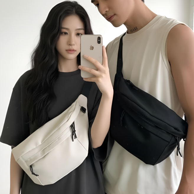 DUGN 남녀공용 데일리 메신저백 크로스백 슬링백 힙색 가방