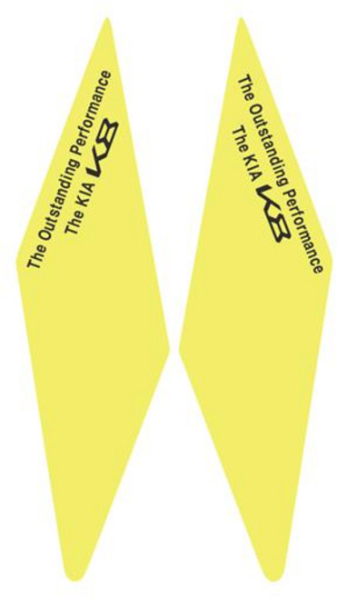 [모터스파이] 기아 호환 K8 전면 라이트 수출형 반사판 리플렉터 컬러 포인트 스티커, 1. 라이트 옐로우(블랙), 1개