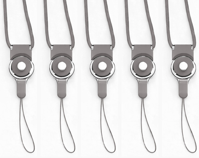 분실방지 2 in 1 탈착식 목걸이 스트랩, 5개, 회색