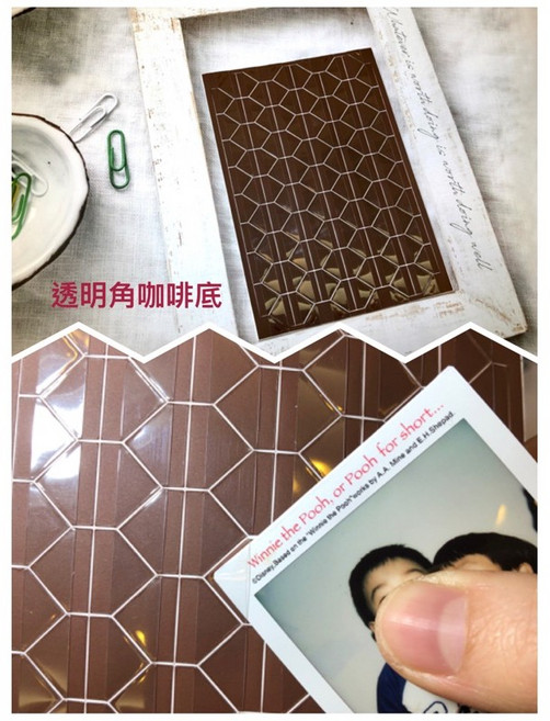 復古照片角貼 手帳拍立得相冊適用, 透明角咖啡底