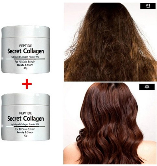 펩타이드 헤어 콜라겐 가루 40g, 2개
