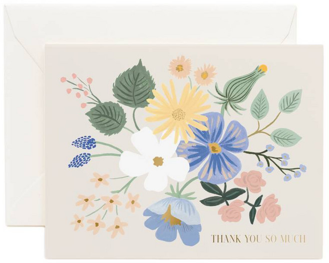 라이플페이퍼 Garden Party Blue Thank You Card 감사 카드, 단품
