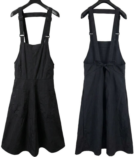 모두다이써 어깨조절 가벼운 원피스 방수 앞치마, 1개, 블랙