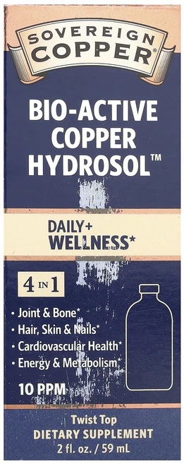Sovereign Silver Bio-Active Copper Hydrosol™ 10ppm 59ml(2fl oz), SovereignSilverBioActiveCopper, 1개, 59ml - 쿠팡