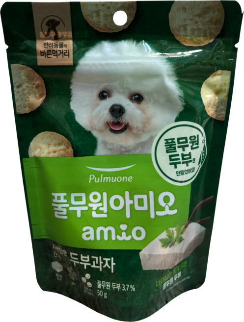 풀무원아미오 강아지 자연담은 과자 건조간식, 두부맛, 50g, 7개