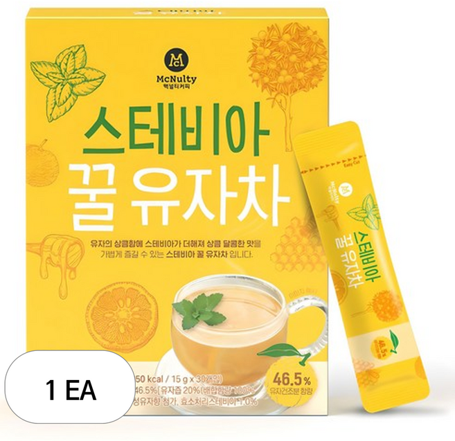 맥널티커피 스테비아 꿀 유자차, 15g, 30개입, 1개