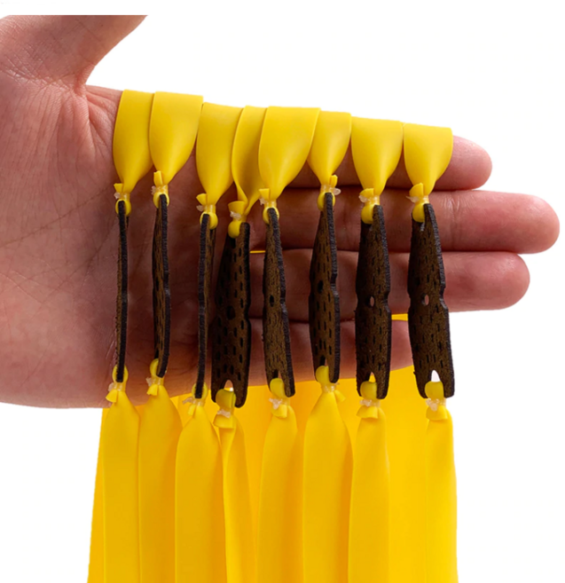 고무줄총 슬링샷 새총 밴드 고무줄 서바이벌용품, 진옐로우 B, 1개