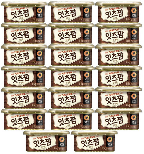청정원 잇츠팜 115g X 20개 캔햄 스팸대용 햄통조림 밥 도시락 반찬 캠핑 구이용