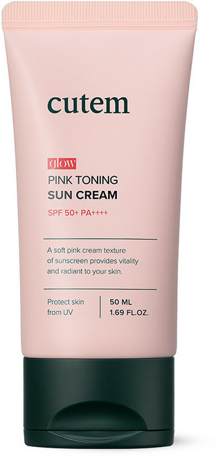 큐템 글로우 핑크 토닝 선크림, 50ml, 1개
