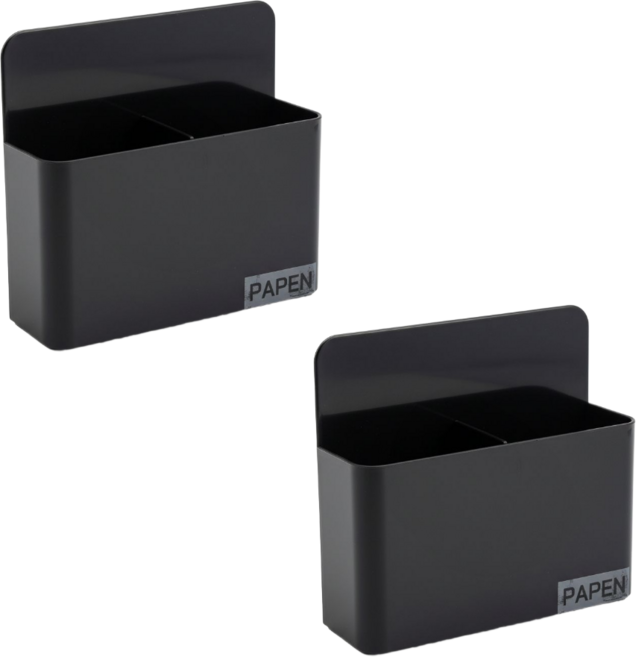 파펜 플라스틱 마그네틱 자석 냉장고 현관 다용도 선반, 2개, 블랙