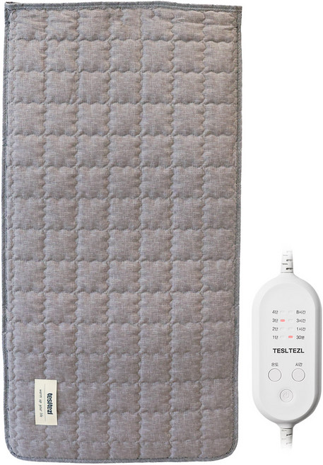테슬테즐 초경량 전기 온열 탄소 그래핀 찜질기, Tsz-L70, 그레이퀼팅