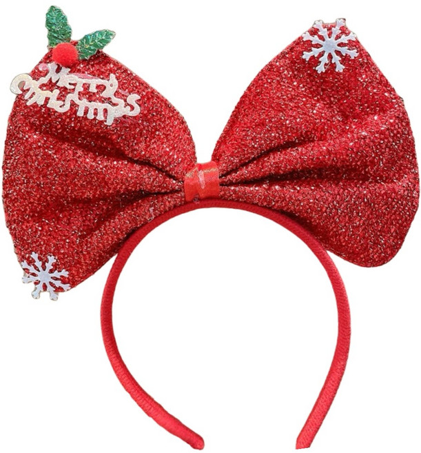 萱寶媽咪baby童裝館 女童 萬聖節裝扮 大紅雪花蝴蝶結髮箍, 1個