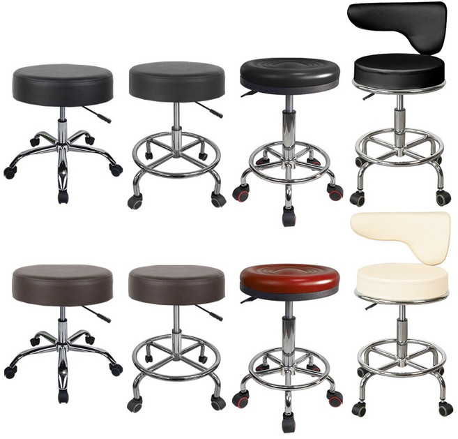 BMKC 진찰 진료 병원 카운터 미용 보조 간이 원형회전의자, [옵션03]진찰의자 환의자, 레드