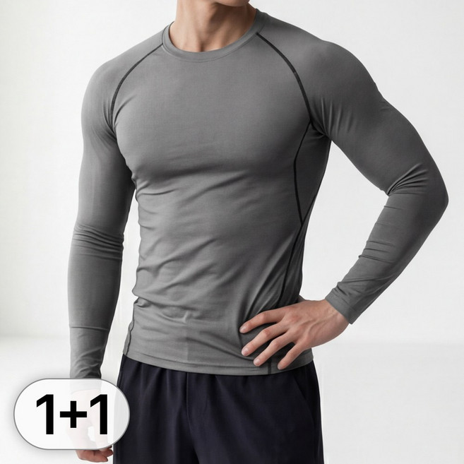 루크 2개 세트 기능성 긴팔 이너 언더레이어 남성 티셔츠 남자 골프 축구 상의 스포츠 웨어 사계절 봄가을 내의