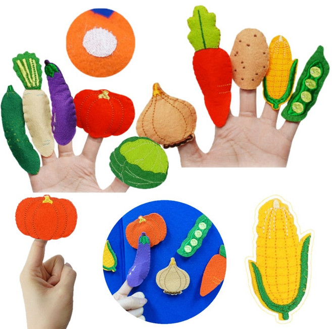 토독 손가락인형 (야채) 봉제 캐릭터인형 부직포놀이 채소 펠트모형 구연동화 연극 어린이, 1개