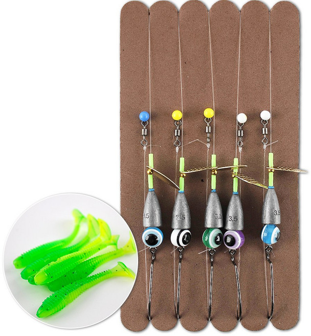 999피싱 텍사스리그 채비 세트 배스 쏘가리 낚시 웜 구멍 봉돌 캐롤라이나 키트, 2세트, 3.5g, 혼합색상