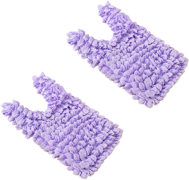 비비드 벌브 늘어나는 요술장바구니 주름시장가방, 퍼플, 2개