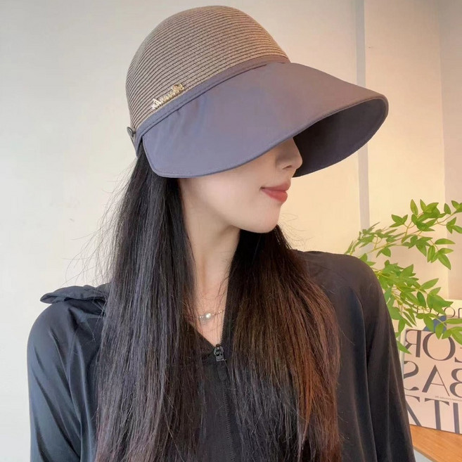 遮陽帽 大帽簷 防曬帽 空頂遮陽帽 抗UV 太陽帽 草編漁夫帽