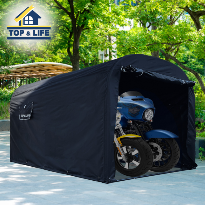 [탑앤라이프] 바이크 차고 접이식텐트 오토바이 커버 조립식천막 자전거텐트 주차텐트 천막 간이텐트 쉘터 덮개 방수천막 창고 킥보드 유모차 캠핑용품 보관 길고양이집 스피디, 스피디 : 220X160X175(cm)