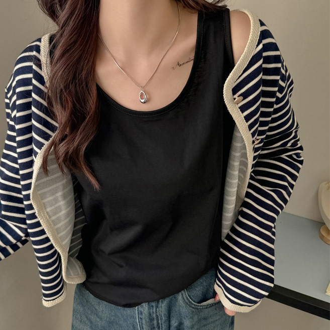 탑트레일 여성 루즈한 민소매 나시 레이지민소매