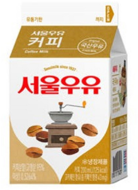 서울우유 카톤 커피우유, 12개, 200ml