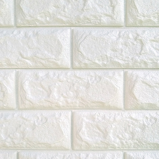 쿠셔니 폼블럭 폼벽지 셀프인테리어 붙이는 스티커 접착식벽지 시트지, 화이트, 1개