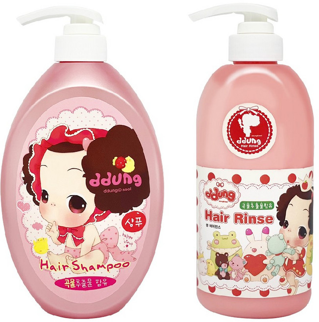 뚱 베이비 대용량 샴푸 750ml + 린스 500ml, 1개