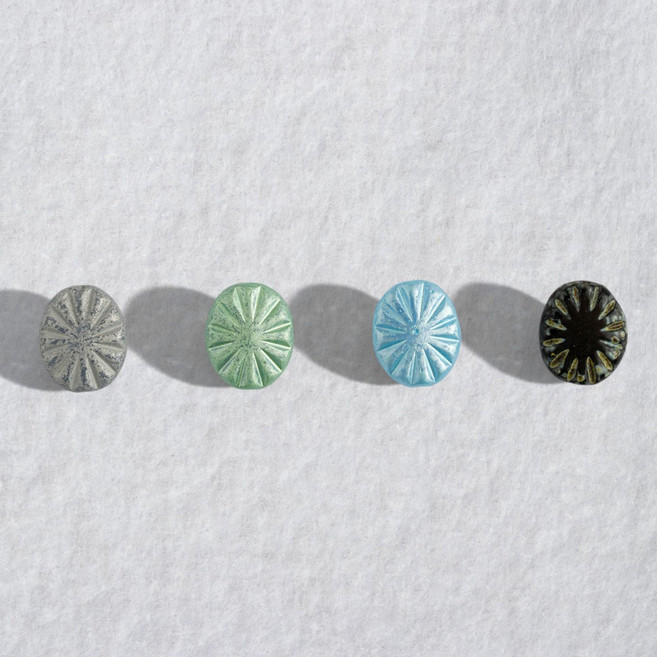 비즈공예 체코비즈 썬오벌참 14mm 4color 1개입 목걸이 팔찌 만들기부자재 DIY 반지 팔찌 목걸이 만들기 재료, GA4-16 아이스블루