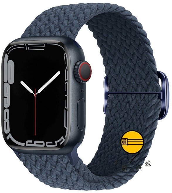 適用於 Apple Watch 編織尼龍彈力錶帶, 深邃藍, 1個