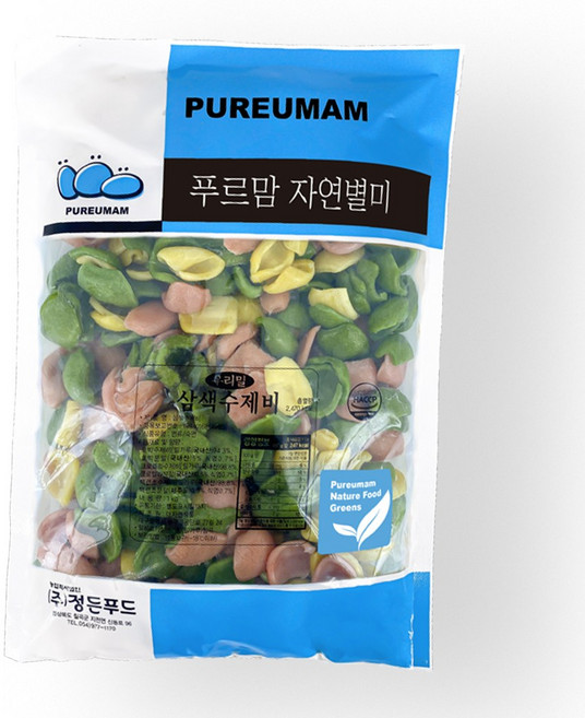 푸르맘 국산 우리밀 삼색 수제비, 1개, 1kg