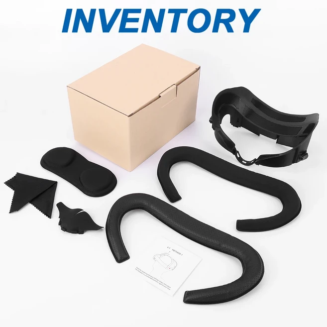 메타 퀘스트 3용 6 in 1 업그레이드 AMVR PU 가죽 페이스 마스크 커버 얼굴 높이 조절 브래킷 안경 액세서, 01 SET