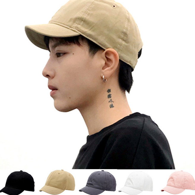 데일리 심플무지 숏챙 모자 5cm 창짧은 볼캡 소두 커플 남자 여자 야구모자
