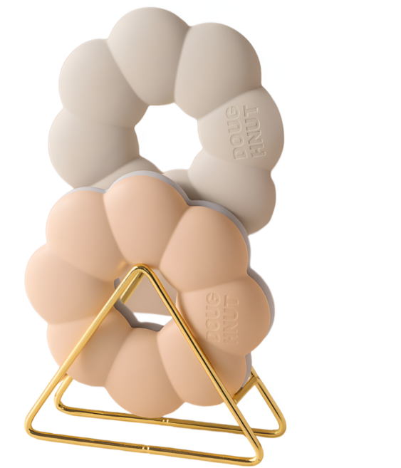 곰돌곰돌 실리콘 냄비받침, 1세트, 라운드(베이지+핑크+스카이+거치대)