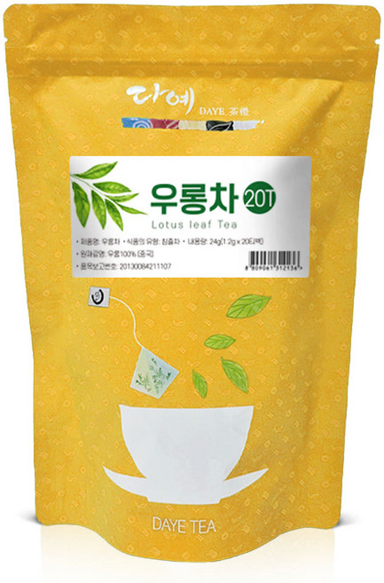 [본사직영] 다예 맛있는 100% 우롱차 20티백 생분해 삼각티백, 3개, 20개입, 1.2g