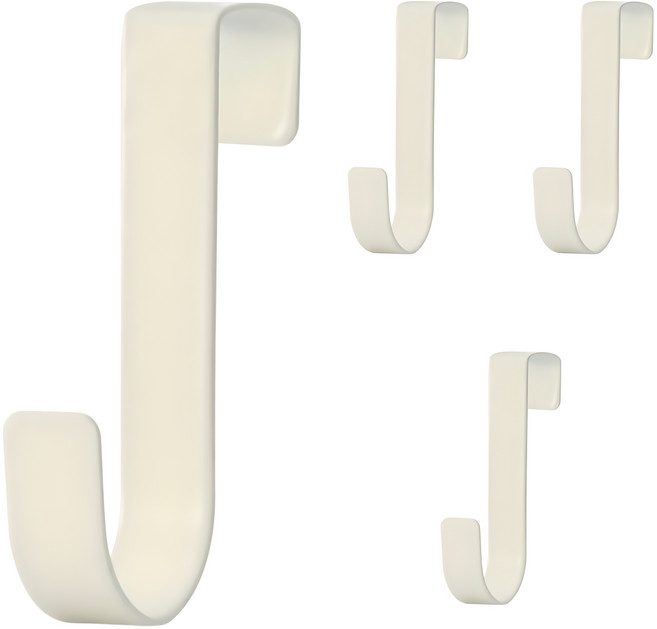 리빙홈디테일 싱크대 도어 주방 다용도 스텐 후크걸이 LHD-039, 화이트, 4개