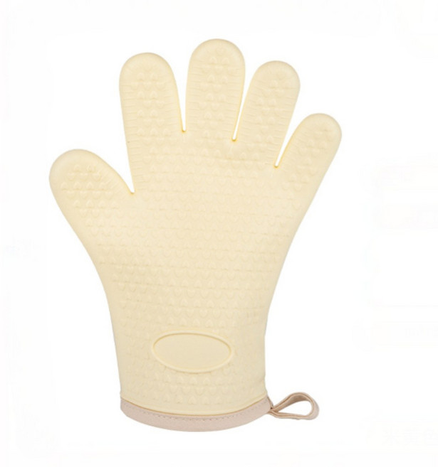 비벤너스 실리콘 오븐 주방 냄비 장갑 2개, 아이보리