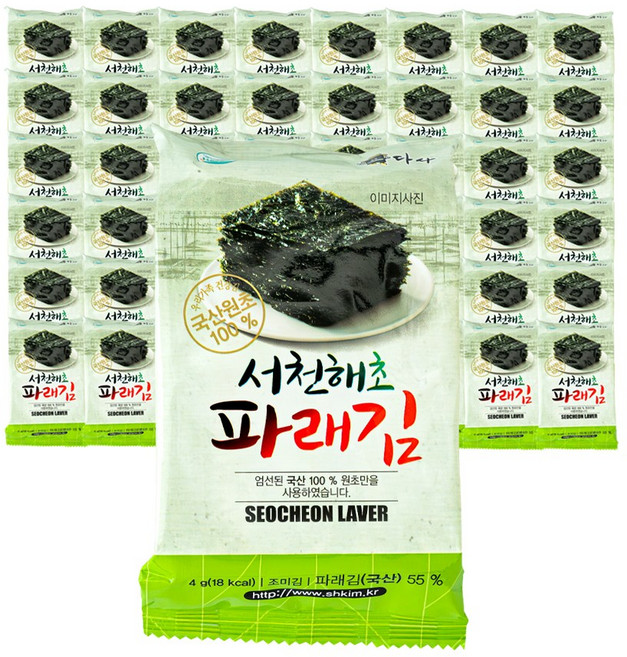 [서천해초김] (본사직영)다사 서천 파래김 도시락김 : 4g 48개