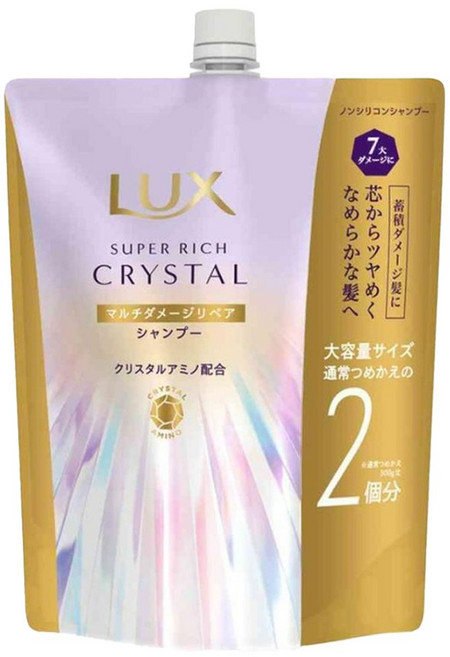 LUX 麗仕 超級滋潤水晶多重修護洗髮精 補充包, 600g, 1個