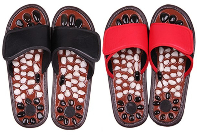 자연석 지압슬리퍼 1+1, 남성용+여성용, 1세트