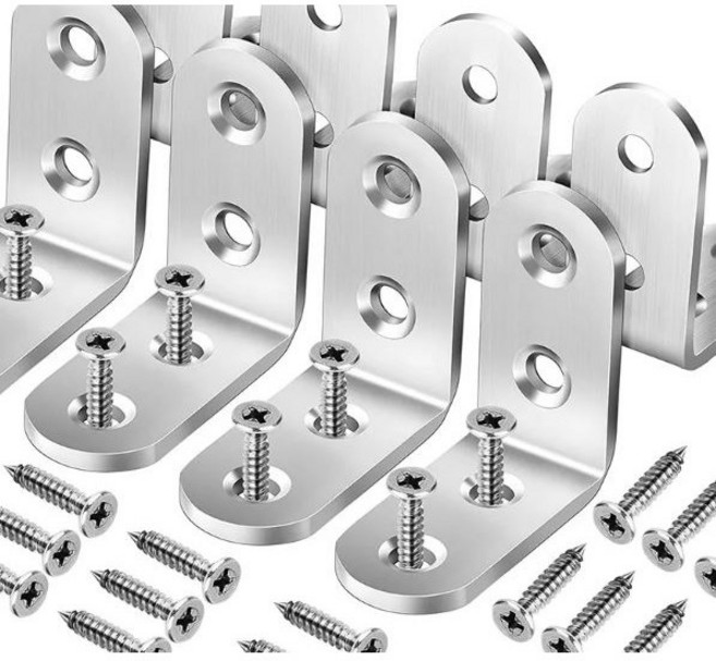 스텐 라운드 꺽쇠 책상 선반 받침대 가구 고정 벽 의자 책장, 10개