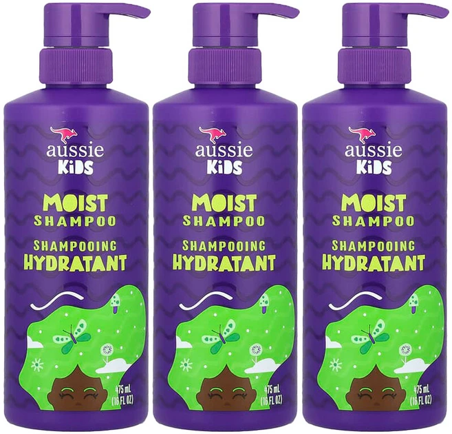 Aussie 오지 어씨 키즈 모이스트 샴푸 써니 트로피컬 프루트 향, 3개, 475ml - 쿠팡