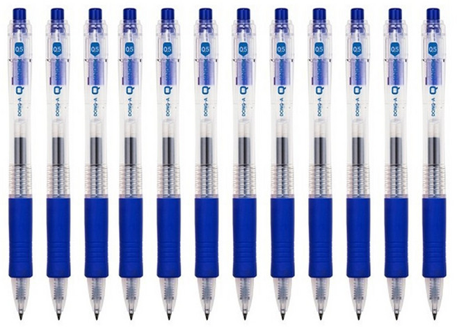 동아 Q-KNOCK 큐노크 볼펜, 0.4mm : 1갑(12자루) x 청색