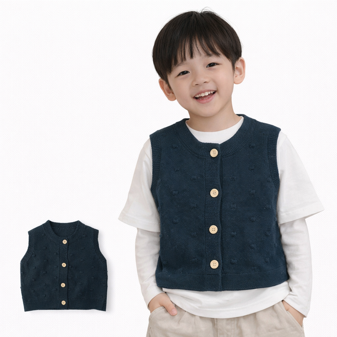 유아 아동 조끼 유아동 주니어 남아 여아 실내 니트조끼