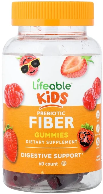라이프에이블 키즈 프로바이오틱스 화이버 네츄럴베리 비건 구미젤리 60개, 1개, 60정 - 쿠팡