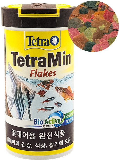 즐거운물생활 물멍몰과함께 테트라 민 250ml 플레이크사료 부상성사료 사료, 1개