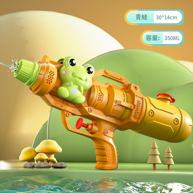 大號獨角獸造型水槍 夏季沙灘戲水玩具, 單噴頭 橙色 - 卡通青蛙水槍, 1個